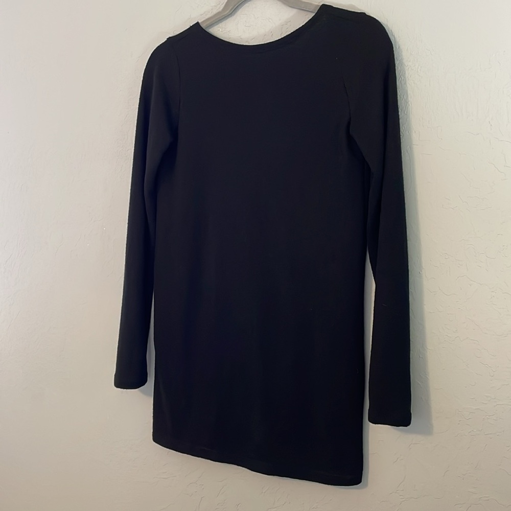 Something Navy Black Low Plunge Back Top